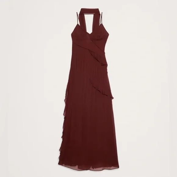 banana republic ruffle maxi dress Sleeveless Ruffle Dress
